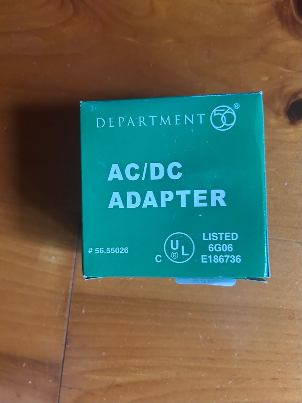 Department 56 Green AC/DC Adapter Boxed Unit